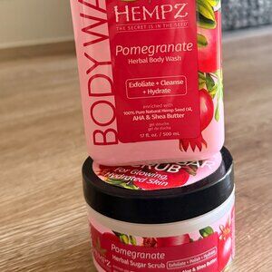 Hempz Poemgranate Bodywash and Sugar Scrub
